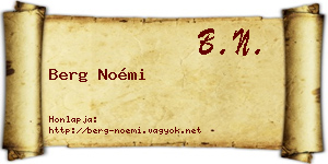 Berg Noémi névjegykártya